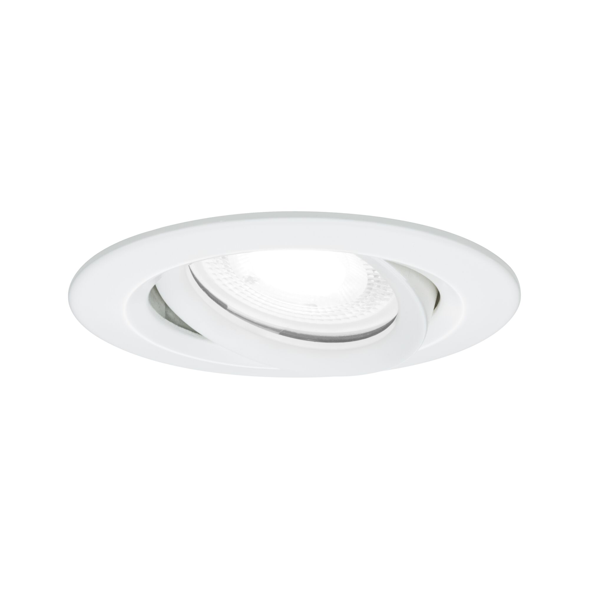 LED Einbauleuchte Nova Plus Einzelleuchte schwenkbar IP65 rund 93mm 30° GU10 6W 470lm 230V dimmbar 4000K Weiß matt Weißer LED-Einbaustrahler aus Kunststoff mit schwenkbarem Leuchtkopf für flexible Beleuchtung