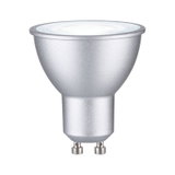 Silberfarbene LED-Reflektorlampe mit GU10-Sockel aus Aluminium für energiesparende Beleuchtung