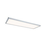 Plafonnier LED rectangulaire plat avec cadre en aluminium argenté et diffuseur blanc pour éclairage moderne