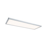 Plafonnier LED rectangulaire plat avec cadre en aluminium argenté et diffuseur blanc pour éclairage moderne