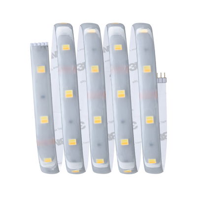 Fleksibel LED-strip med hvide LED'er og selvklæbende bagside til alsidig belysning.