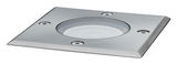 Quadratischer Einbau-LED-Bodenstrahler aus gebürstetem Edelstahl in Silber für Außenbeleuchtung