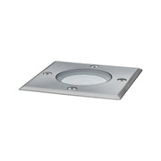Spot LED encastré carré en acier inoxydable brossé argenté pour éclairage extérieur
