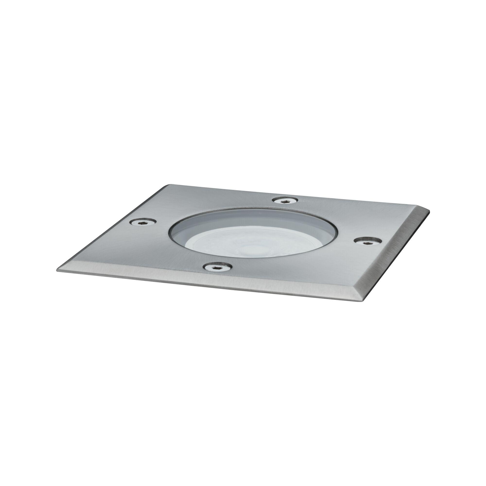 Spot LED encastré carré en acier inoxydable brossé argenté pour éclairage extérieur