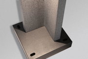 Metallfuß in Anthrazit mit zwei grauen Betonplatten für stabile Befestigung im Innenbereich