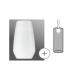 Modern white glass lampshade with cylindrical shape for LED pendant light
