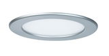 Rund LED-indbygningspanel i sølvfarvet aluminium med hvid diffuser til energieffektiv belysning