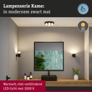 Moderne Kame lampenserie in mat zwart met warmwit LED-licht voor badkamerverlichting