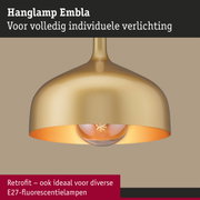 Hanglamp Embla van goudkleurig metaal met E27-fitting voor individuele verlichting