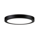 Plafonnier LED rond avec cadre en aluminium noir et diffuseur blanc pour un éclairage moderne