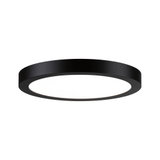 Round LED ceiling light with black aluminum frame and white diffuser for modern room lighting