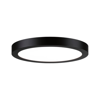 Round LED ceiling light with black aluminum frame and white diffuser for modern room lighting