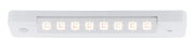 Weißes LED-Unterbauleuchte mit acht warmweißen LEDs und Bewegungsmelder für energiesparende Beleuchtung