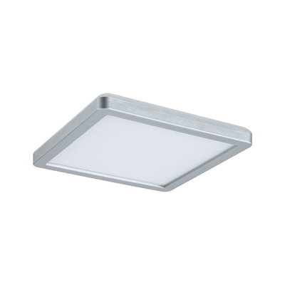 Plafonnier carré en aluminium argenté avec diffuseur blanc pour éclairage moderne