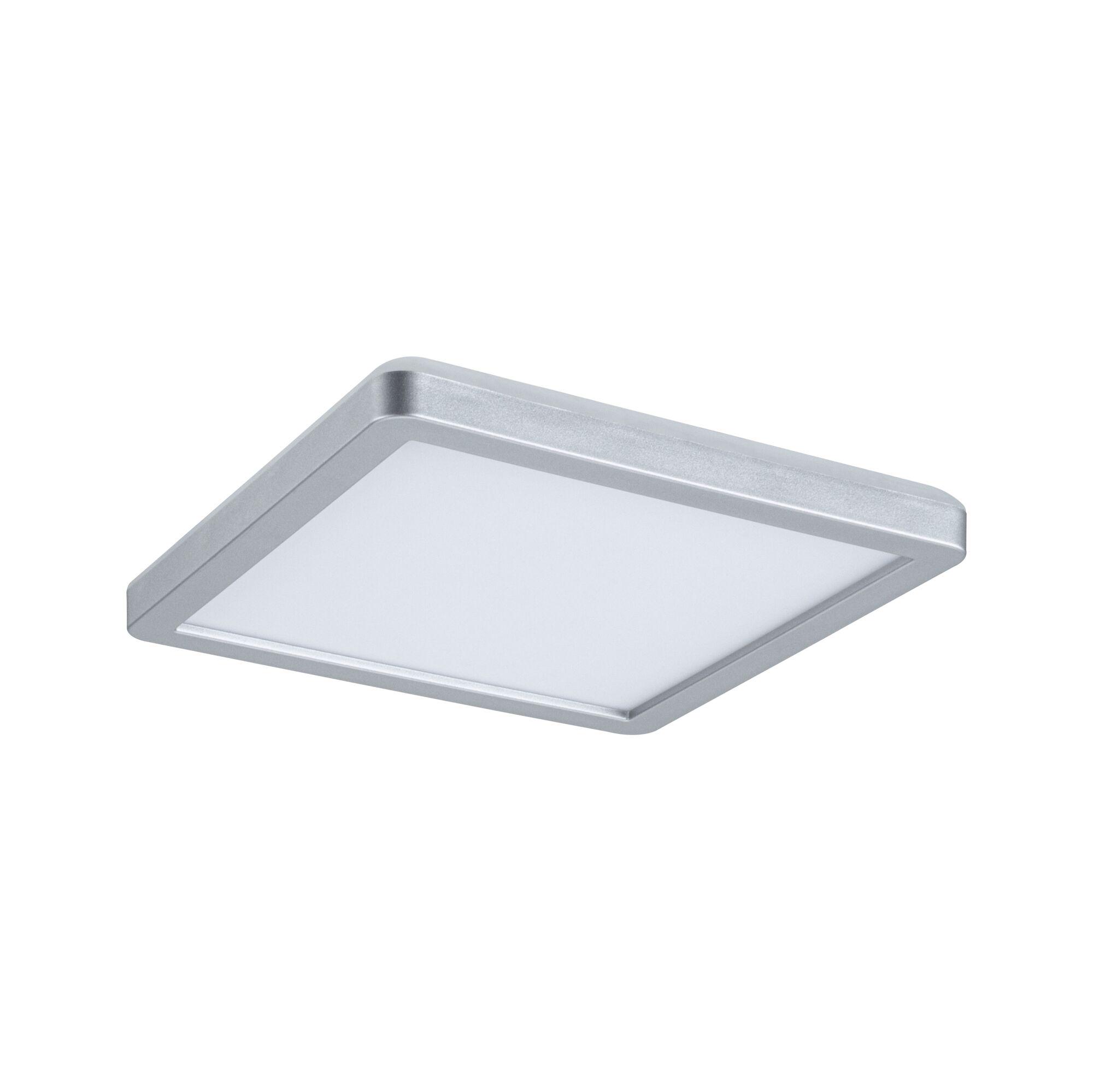 Quadratische LED-Deckenleuchte mit silbernem Aluminiumrahmen und weißem Diffusor für moderne Beleuchtung