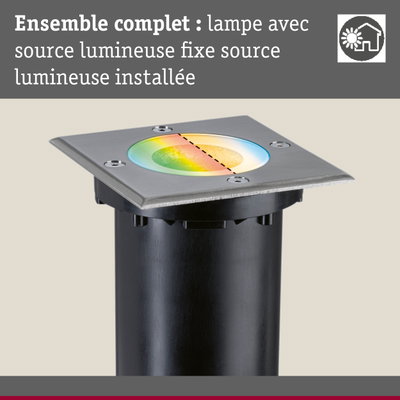 Lampe LED encastrée en acier inoxydable avec lumière changeante pour éclairage extérieur