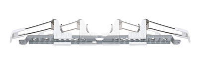 Metal mounting bracket with white plastic clamps and springs for LED recessed spotlight installation