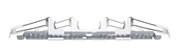 Metal bracket with white plastic clamps and springs for secure mounting and fixing