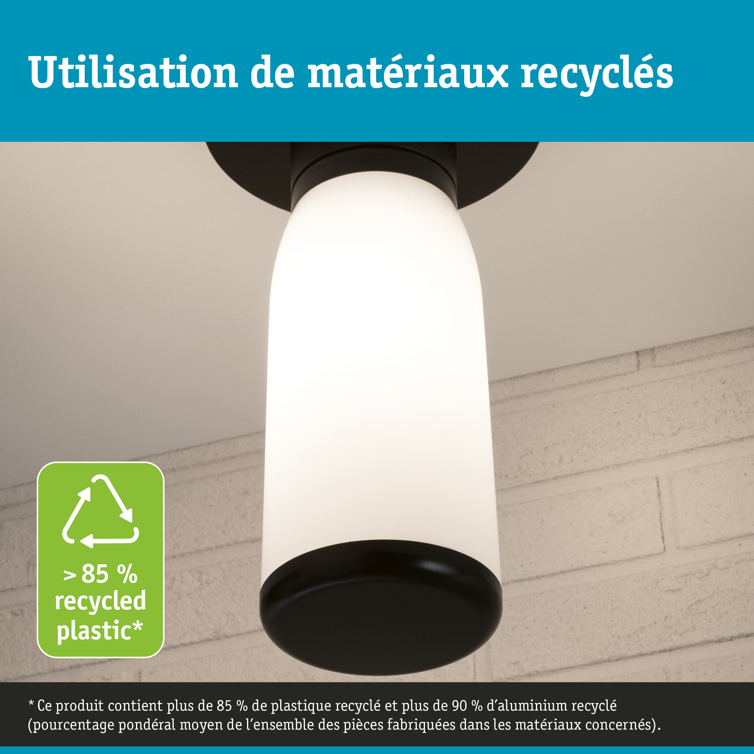 ModuShine Abat-jour Velurio IP44 cylindrique Anthracite/Blanc