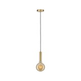 Suspension moderne en laiton avec câble noir et ampoule à lumière blanche chaude pour intérieur