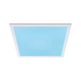Quadratische LED-Deckenleuchte mit weißem Rahmen und blauem Licht für moderne Raumbeleuchtung