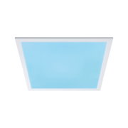Plafonnier LED carré avec cadre blanc et lumière bleue pour éclairage intérieur moderne
