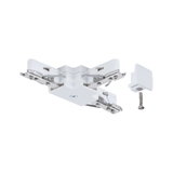 White plastic corner connector with metal clips and screw for LED track lighting system