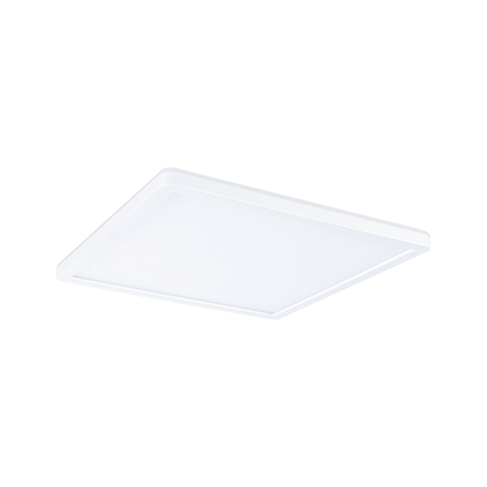 Flat square white LED ceiling panel made of plastic for modern room lighting