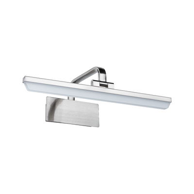 Modern LED picture light in brushed stainless steel silver for wall mounting in living spaces