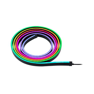 Bunter LED-Lichtstreifen mit schwarzem Gehäuse, flexibel und mehrfarbig für moderne Raumbeleuchtung