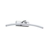 Applique murale LED incurvée en aluminium brossé argenté pour éclairage intérieur moderne