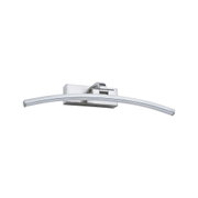 Gebogene LED-Wandleuchte aus gebürstetem Aluminium in Silber für moderne Innenbeleuchtung