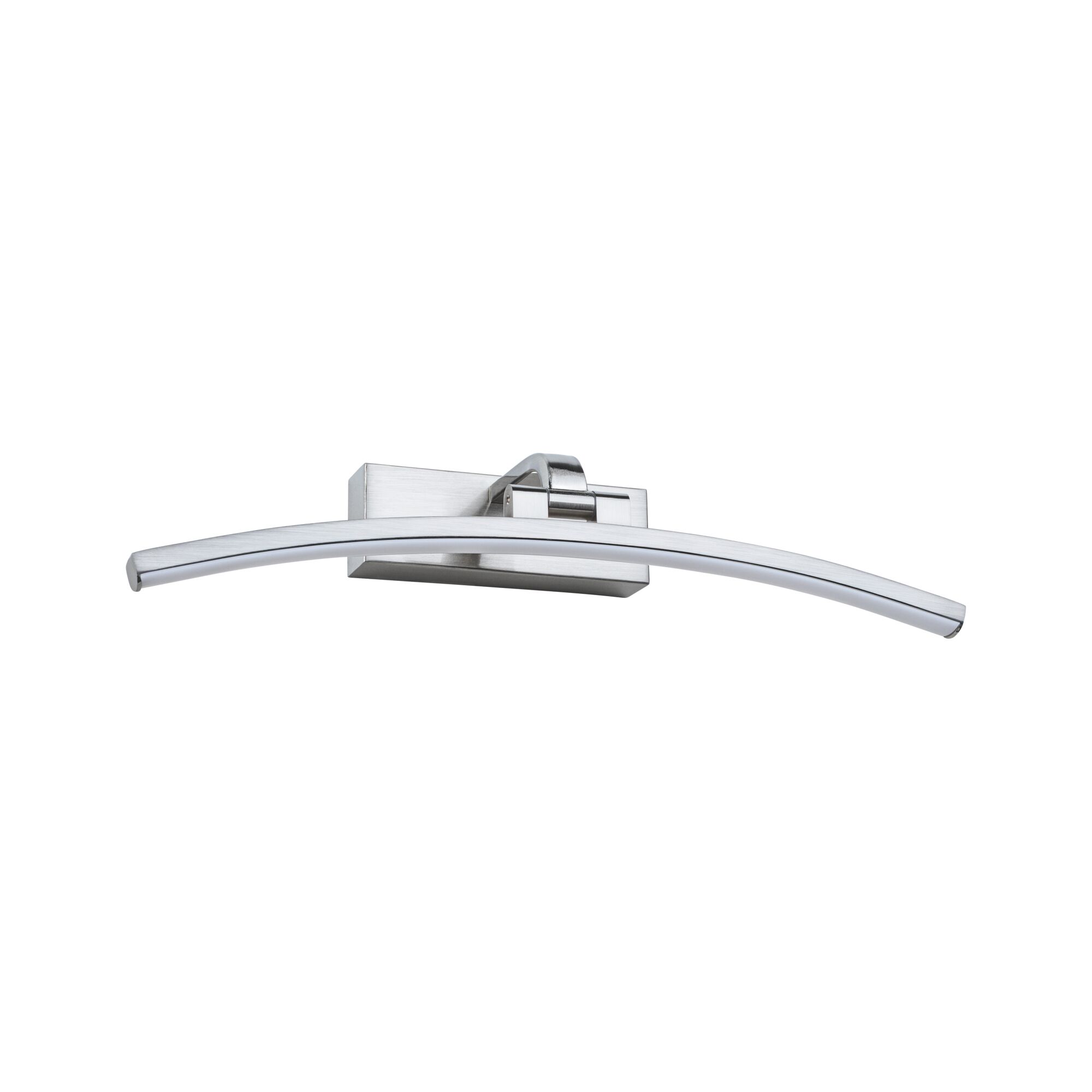 Gebogene LED-Wandleuchte aus gebürstetem Aluminium in Silber für moderne Innenbeleuchtung