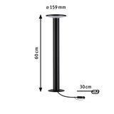 Sort metal loftstøtte 60 cm høj, 159 mm diameter med 30 cm kabel