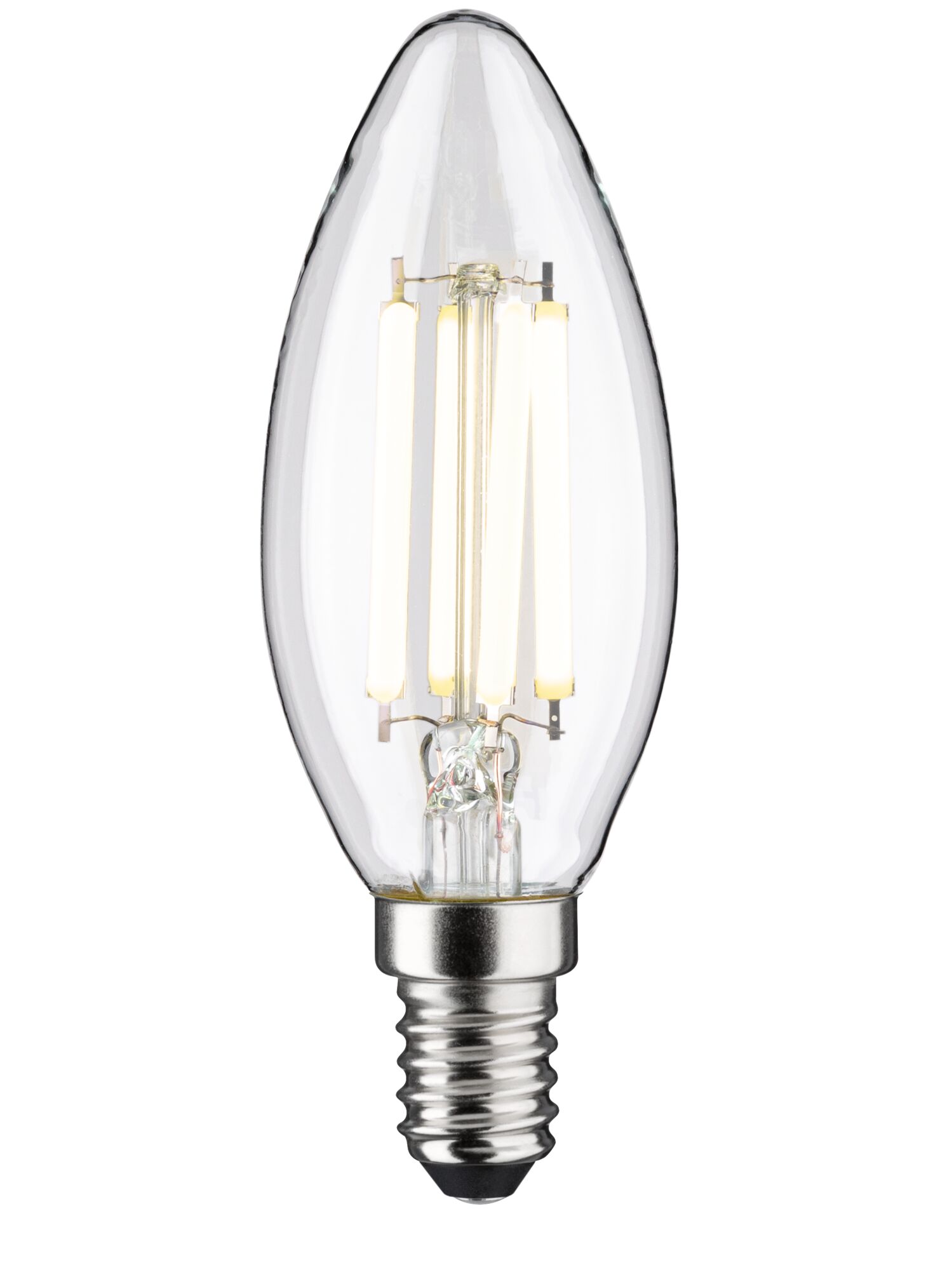 Eco-Line Filament 230 V Bougie LED E14 840lm 4W 4000K Clair Ampoule LED claire en forme de bougie avec culot E14, solution d'éclairage économique.