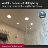 VariFit white LED recessed lights, splash-proof and rustproof, perfect for bathroom lighting solutions