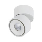 White metal LED ceiling spotlight with adjustable head for modern indoor lighting