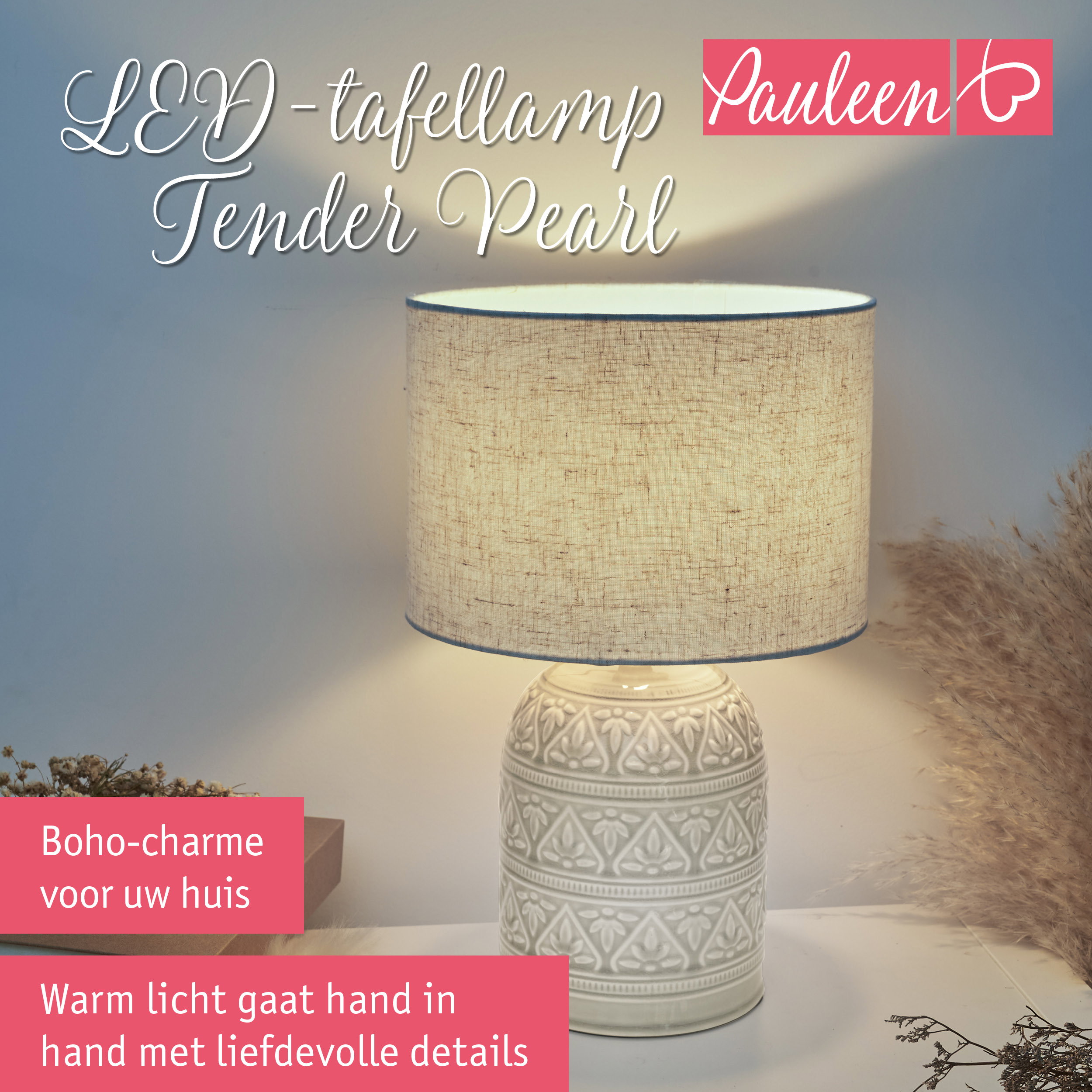 Paulmann Pauleen LED-tafellamp Tender Pearl E14 max. 20W Beige