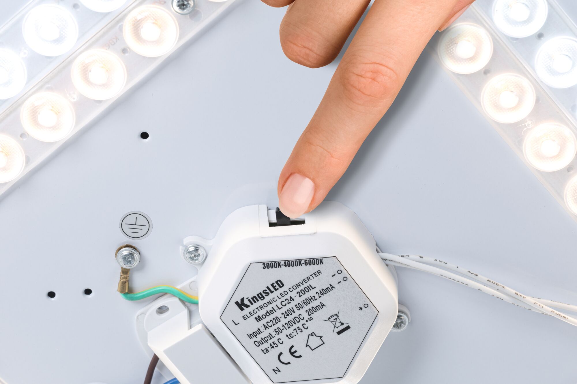LED Deckenleuchte Cremona White Select 370mm 230V 21,2W Weiß/Transparent