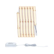 Flexible LED strip with warm white light and white power supply for energy-efficient lighting