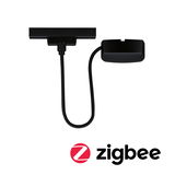 Black Zigbee connection cable with two rectangular connectors for smart lighting systems