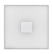 Kwadratowa lampa sufitowa z matowego szkła z aluminiowym środkiem w kolorze srebrnym