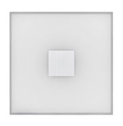Vierkante plafondlamp van matglas met zilverkleurig aluminium middenstuk voor moderne verlichting