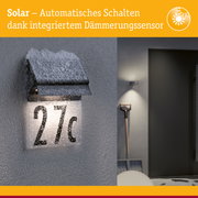 Solar LED Hausnummernleuchte Neda IP44 3000K 14lm Schwarz