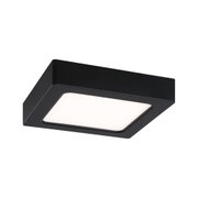 Schwarze quadratische LED-Deckenleuchte mit weißem Diffusor aus Kunststoff für moderne Innenräume