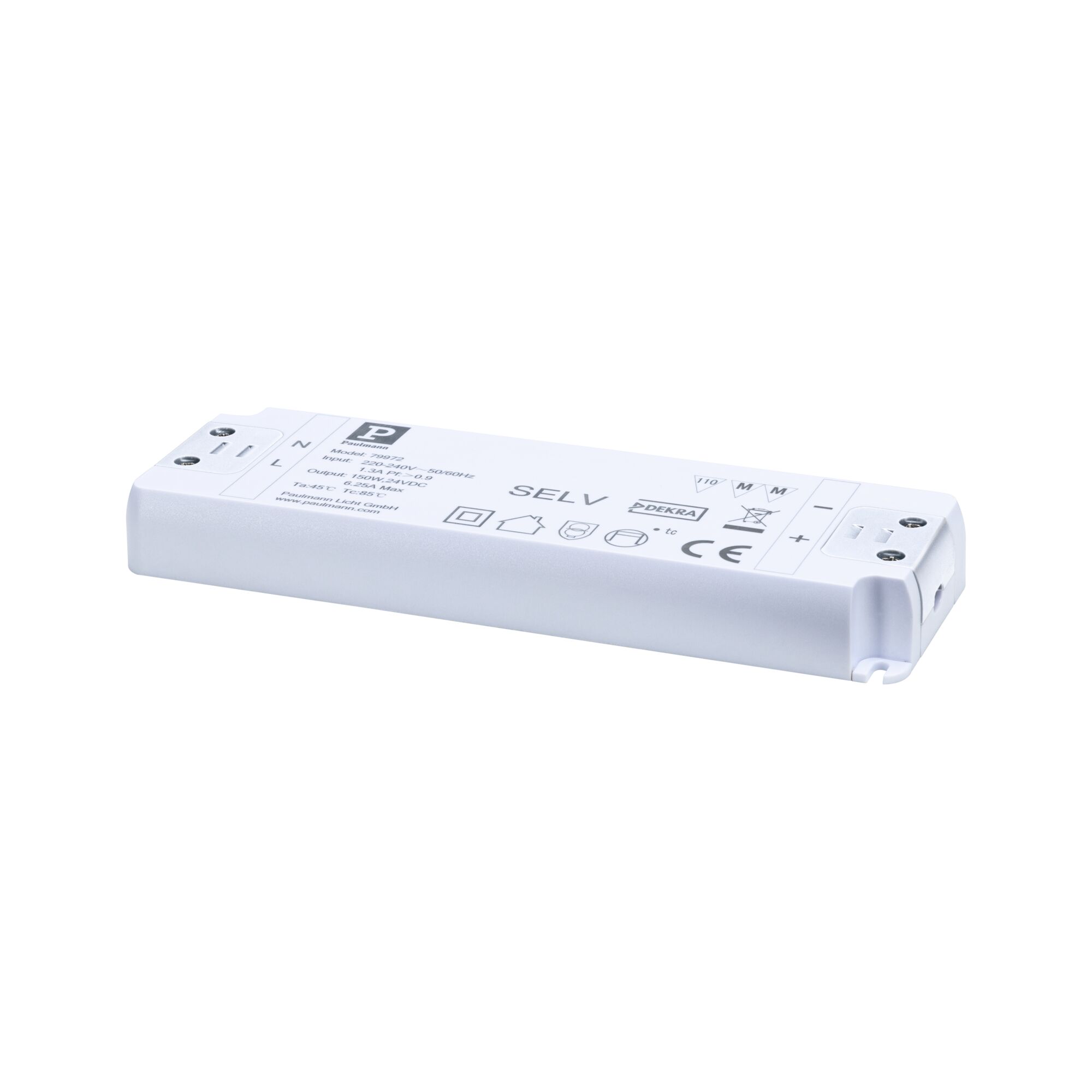 Hvid plastik LED-strømforsyning med terminalforbindelser, energieffektiv LED-driver til belysning