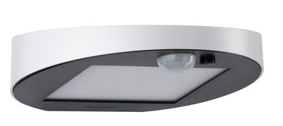 Round white and black LED ceiling light with motion sensor for hallway and stairwell lighting