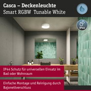 Weiße Casca Deckenleuchte aus Kunststoff mit IP44 Schutz für Bad und Wohnraum