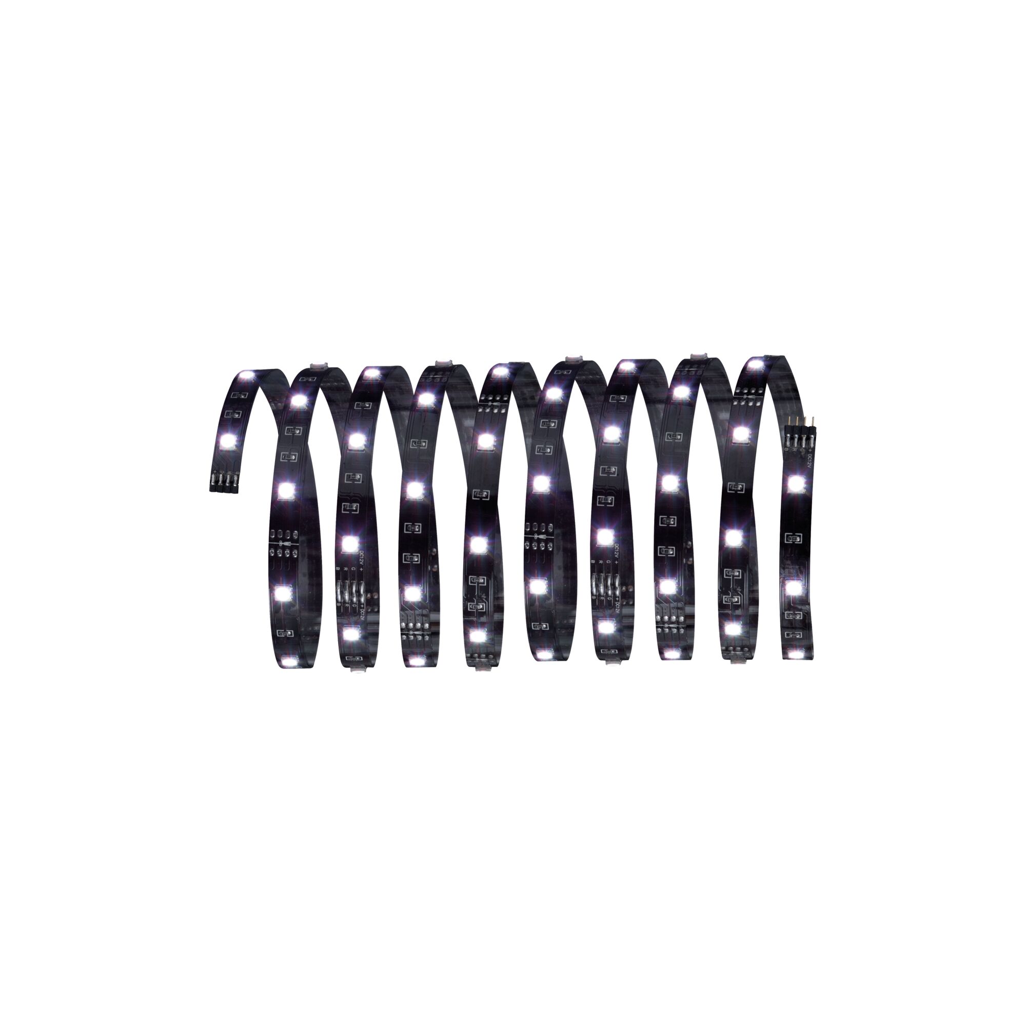 Flexible black LED strip with white lights for modern lighting applications and decoration