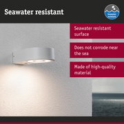 Grey outdoor wall light with seawater resistant surface, corrosion-free lighting solution near the sea